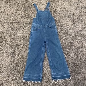 Fringe overalls low back